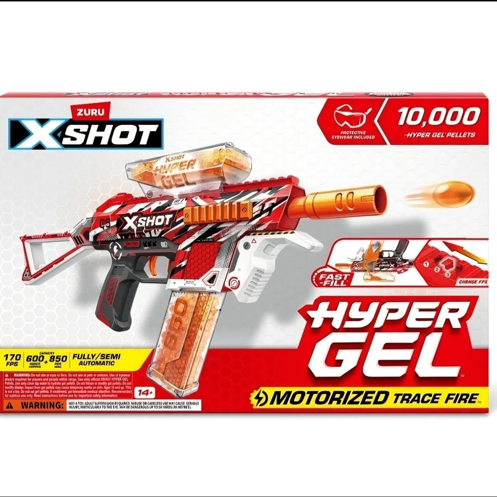 X-Shot Hyper Gel Trace Fire Blaster Set | Motorized Gel Gun- 10,000 Rounds *NEW